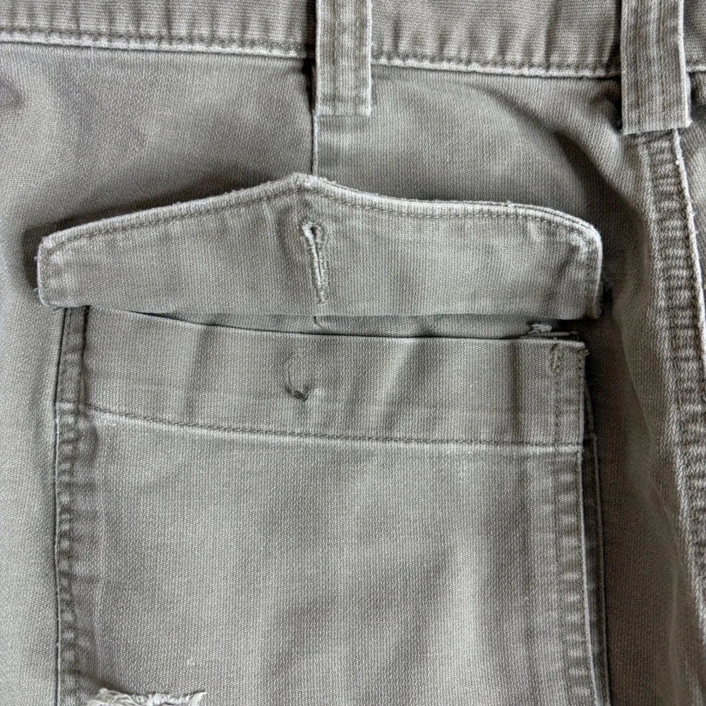 Vintage Abercrombie & Fitch Baker Military Pants Olive Drab 36R (34x31) Wide Leg